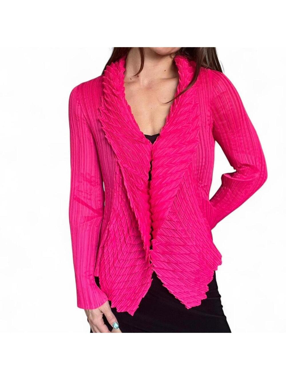 Yamasaki Takashi Hot Pink Ruffle Cardigan